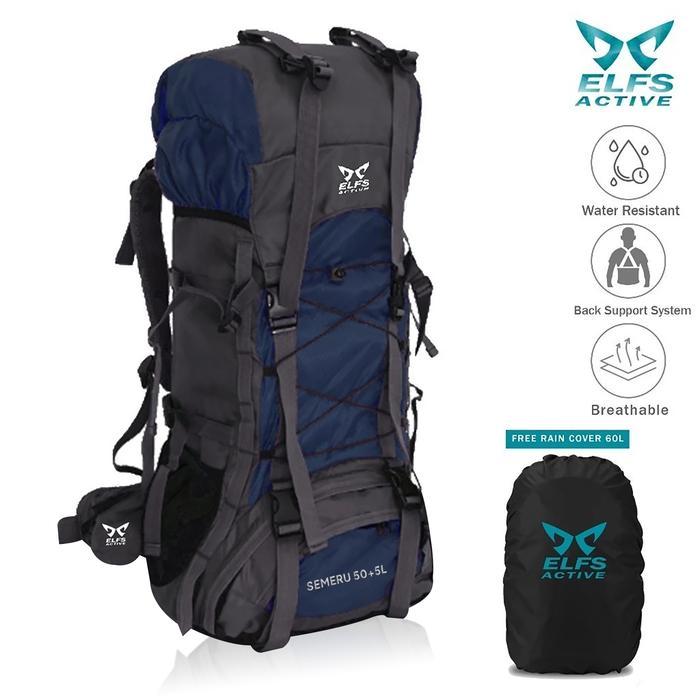 Eiger - Tas Gunung Carrier 50 + 5L Ransel Tahan Air Backsupport Hiking Bag Water Resistant Bag