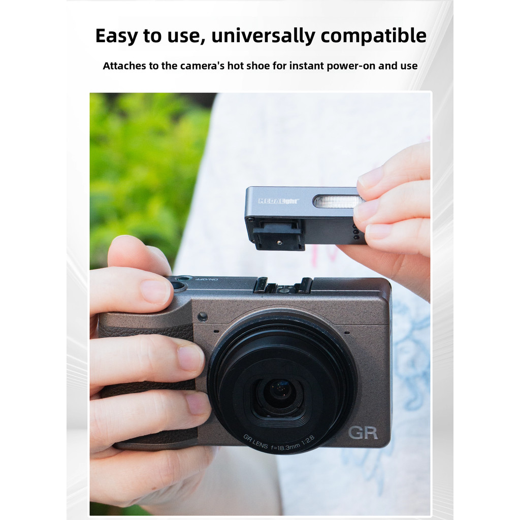 Medalight F20 Mini Camera Flashlight Speedlite Rechargeable for Ricoh GR4/GR3/GR3X for