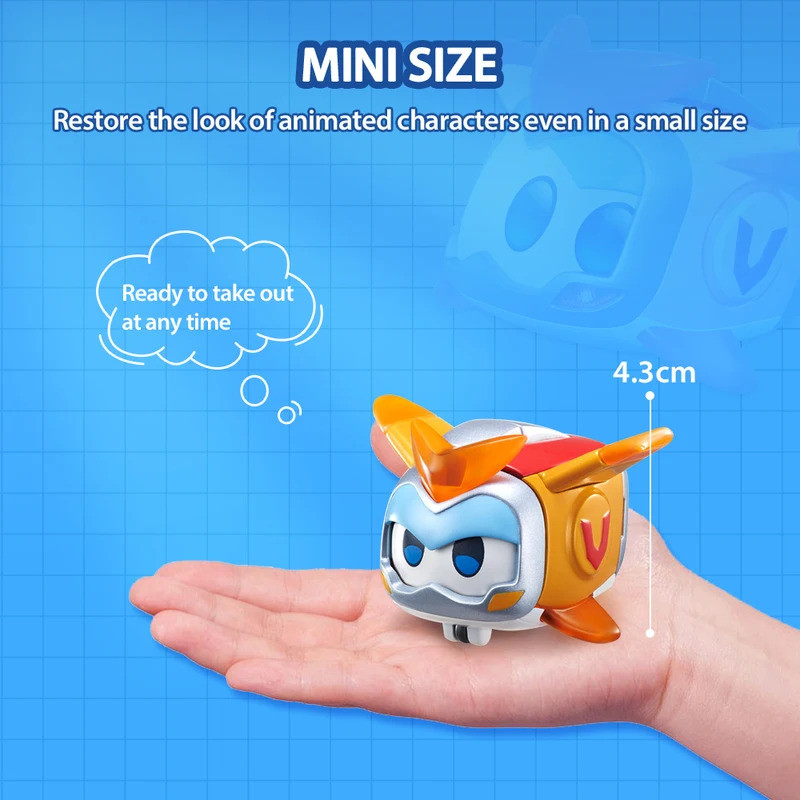 Super Wings Super Pet-Tino Pet Dinosaur With Sparkling Light Slide Face to Change Emotion Kid