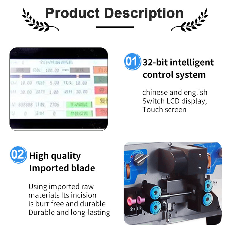 Automatic Computer Wire Stripping Machine 0.1-8.0mm (AWG36-8) Touch Screen Sheathed Cable Stripper