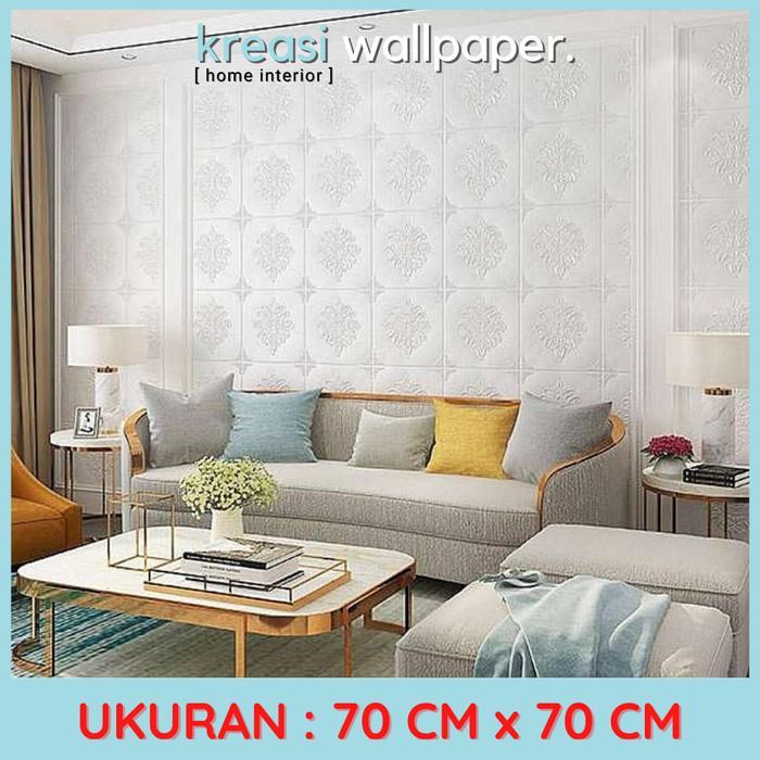 NEW Wallpaper Dinding 3D Sticker Foam Panel Minimalis Timbul Wall Panel