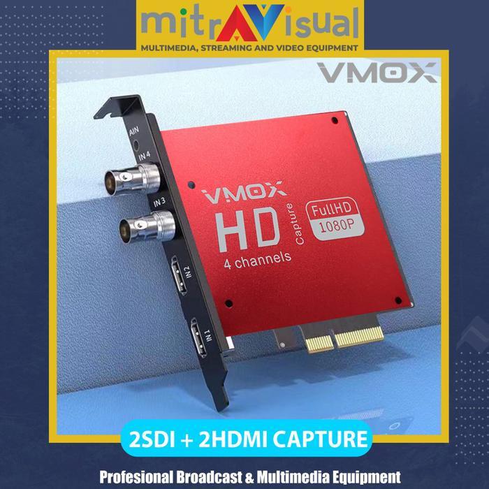 Vmox 4Ch 2Sdi+2Hdmi Pcie Capture Card 1080P Support Vmix Obs Wirecast Pasti Promo