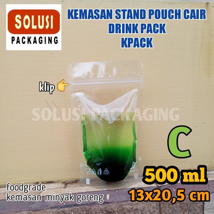 Drink Pack 500Ml Standing Pouch Plastik Kpack Minuman Cairan Pudot
