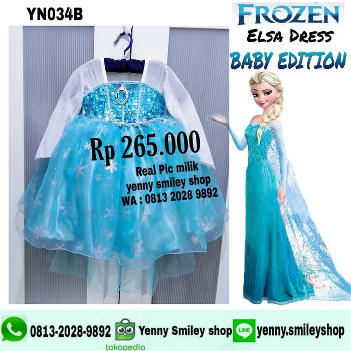 #Yn034B Dress Frozen Elsa Baby Kostum Frozen Terbaru 
