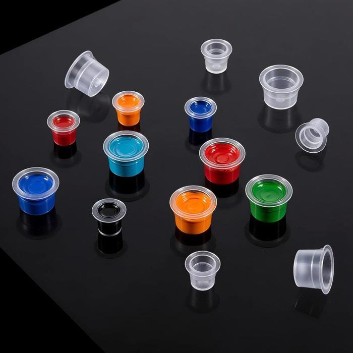 Tempat Tinta Tato 1000pcs Tattoo Ink Cup Set Bening Jernih Wadah Tempat Tinta Tattoo