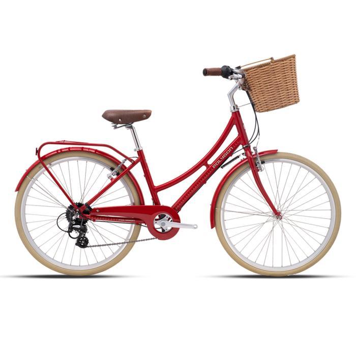 Polygon Sierra Oosten [26 inch] Sepeda Keranjang Rotan Vintage City Bike - Merah