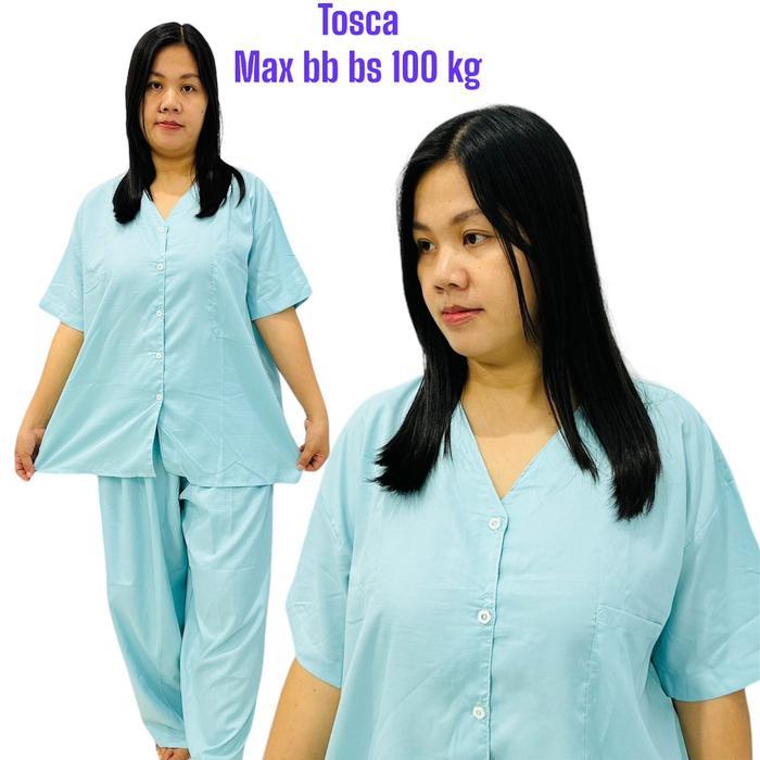 EKSLUSIF setelan wanita katun micro jumbo polos/one set jumbo ld 120cm