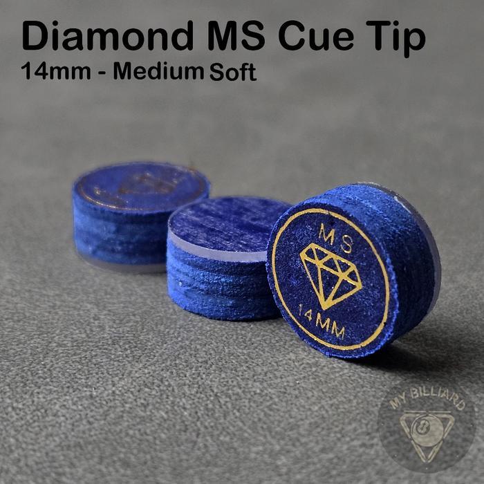 Diamond Cue Tip Medium Soft 14mm 6 Layer Cue Tip - Master Tip Stick Billiar