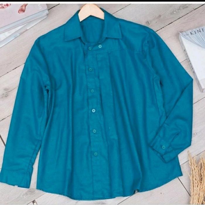 Kemeja Outfit Linen Rami_ Kekinian Kemeja Korean Style Polos Putih Hitam Baju Formal Kain Nyaman