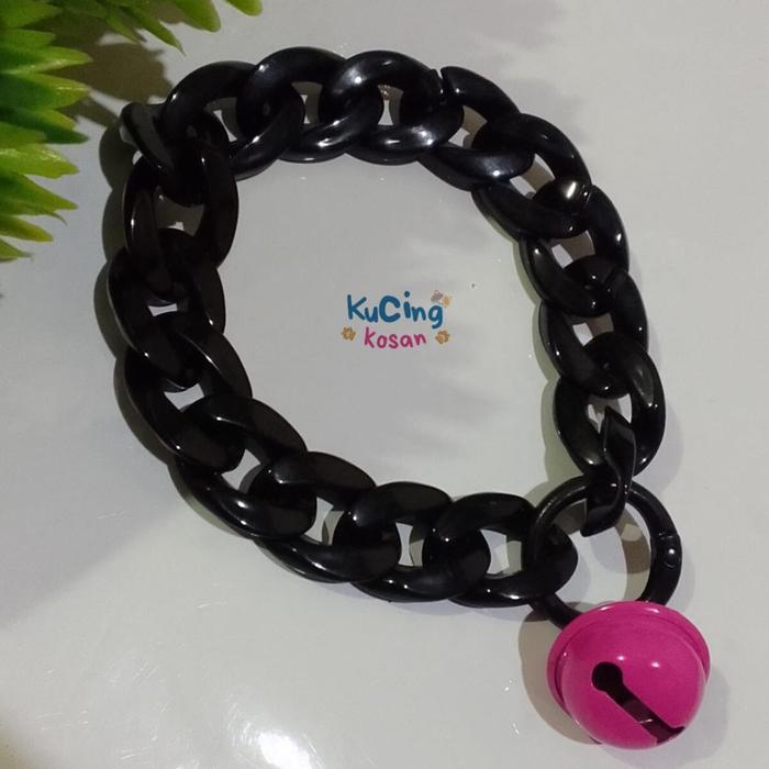 BEST KALUNG KUCING RANTAI PREMAN SPECIAL HITAM LONCENG UFO 22 MM