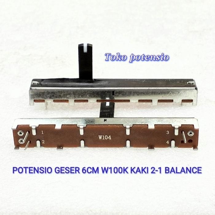 TERMURAH POTENSIO GESER 6CM W100K KAKI 2-1 BALANCE PROMO