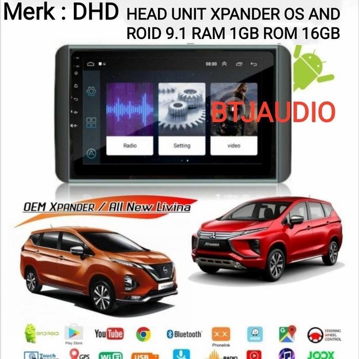 Head Unit Tv Mobil Double Din Android Merk Orca/Dhd/Skeleton Untuk Mitsubishi Xpander Atau Grand New