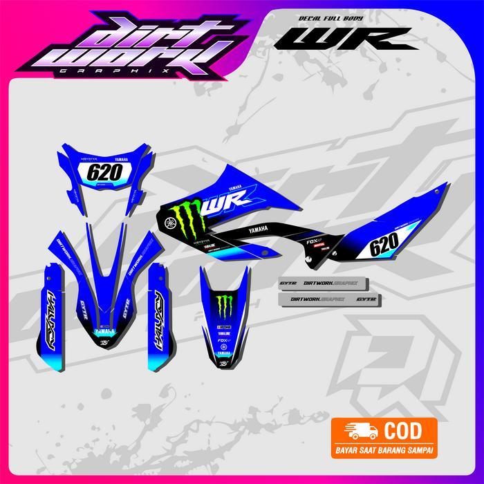 DECAL FULL BODY WR 155 MONSTER VARIASI GLOSSY HOLOGRAM CHROME BY DIRTWORK GRAPHIX