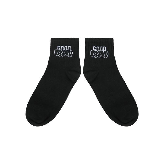 Kaki Katun Pria Kaos Kaki Katun Pria Wanita Langky Sock ADSH PLUMPY Short - Black Pria Wanita Langky