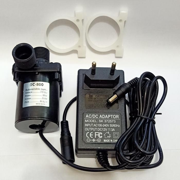Pompa Mini Celup 12Dc Pompa Dinamo Dc Submersible Plus Adaptor 12Dc