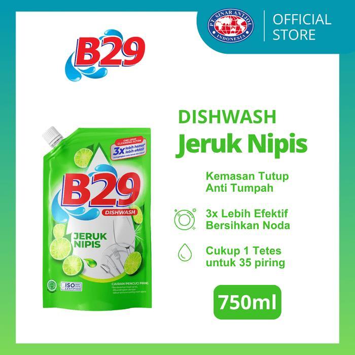 PROMO B29 Dishwash 750ml FRESH LIME Sabun Pencuci Piring (Kemasan Tutup)