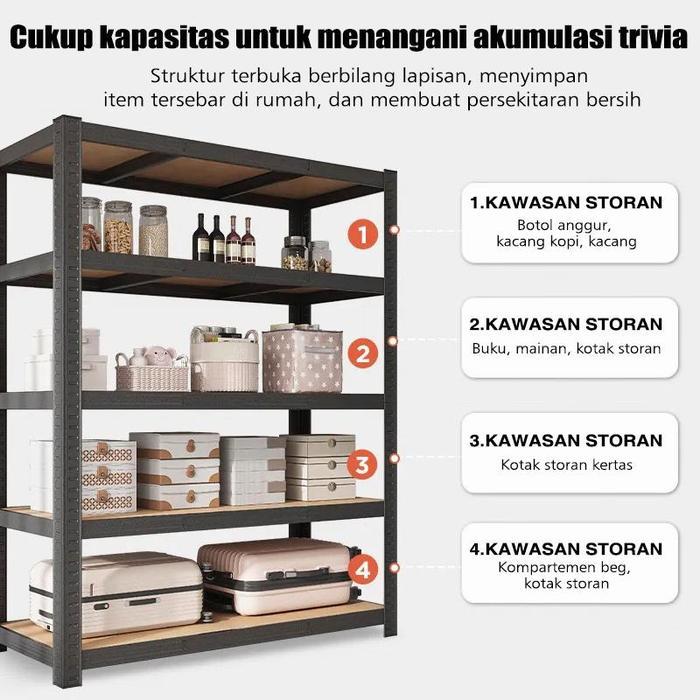 CZ- Rak besi siku 5 susun Rak gudang Rak Besi Susun Serbaguna rak gantung rak obat obatan 30 susun