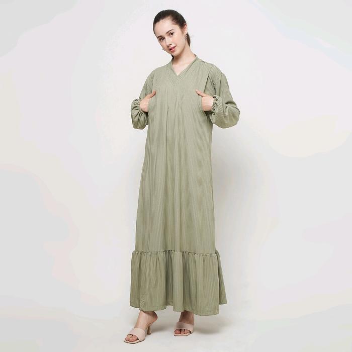 hamil menyusui gamis baju hamil menyusui gamis Kehamilan Busui Bumil Ibu - sage