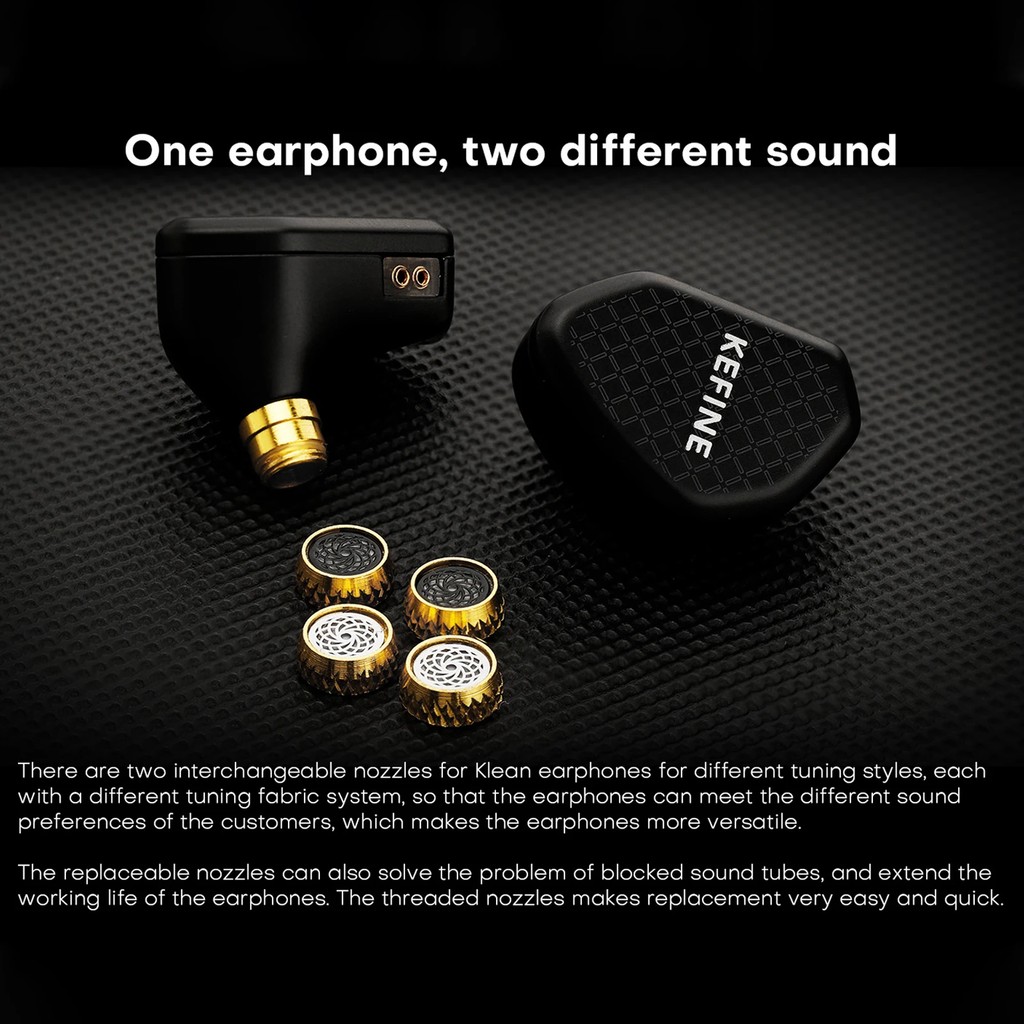 KEFINE Klean 10mm DLC Diaphragm Dynamic Driver Hifi Wired IEM Earphones with Metal Housing &