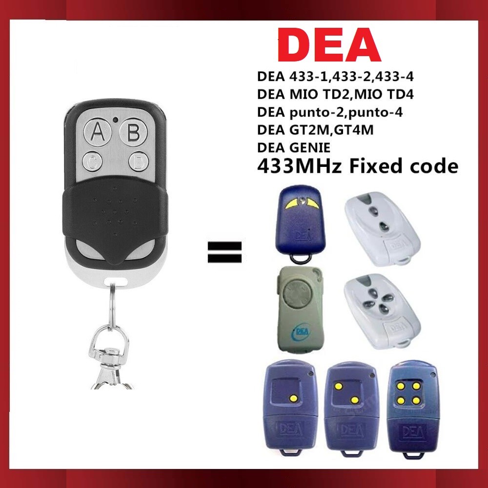 DEA 433-1 433-2 433-4 MIO TD2 MIO TD4 gate control garage door remote control replacement DEA remote