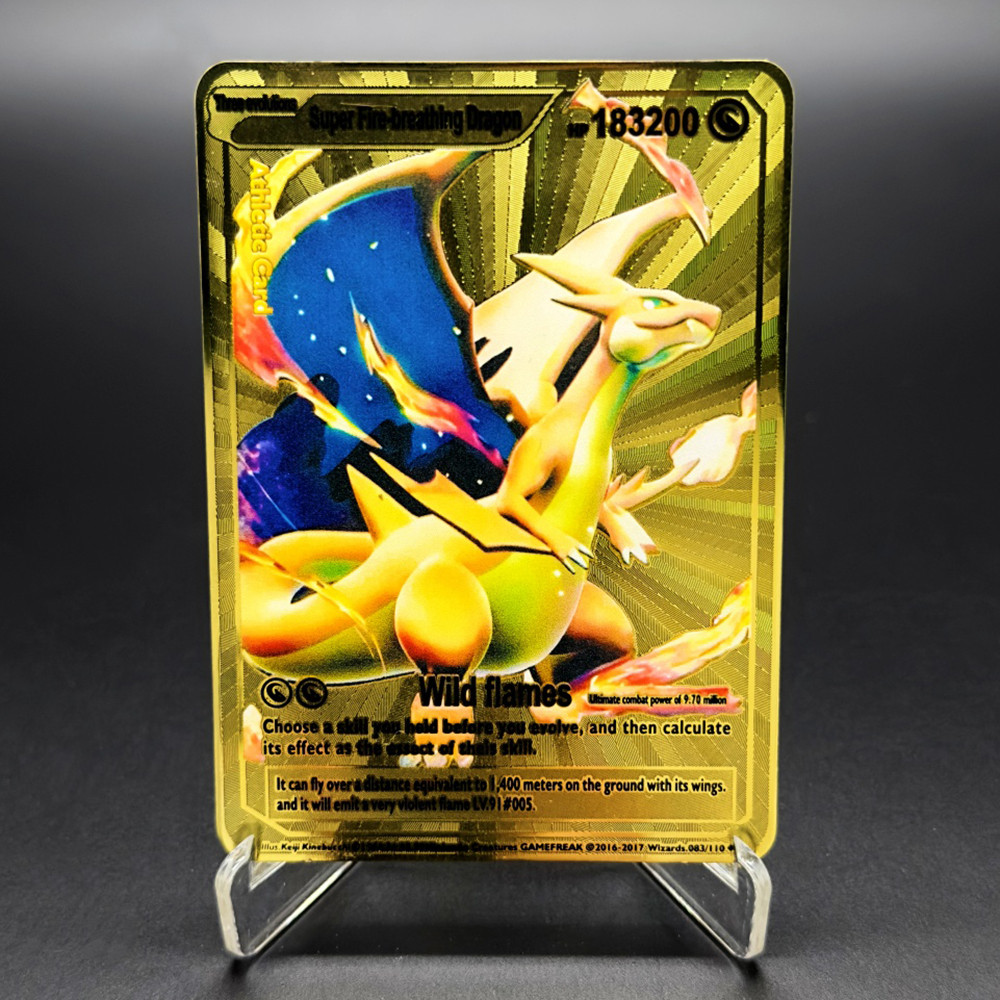 NEW Metal Pokemon Card 183200 Points Arceus Charizard Super Card Golden English Mewtwo Vmax GX EX