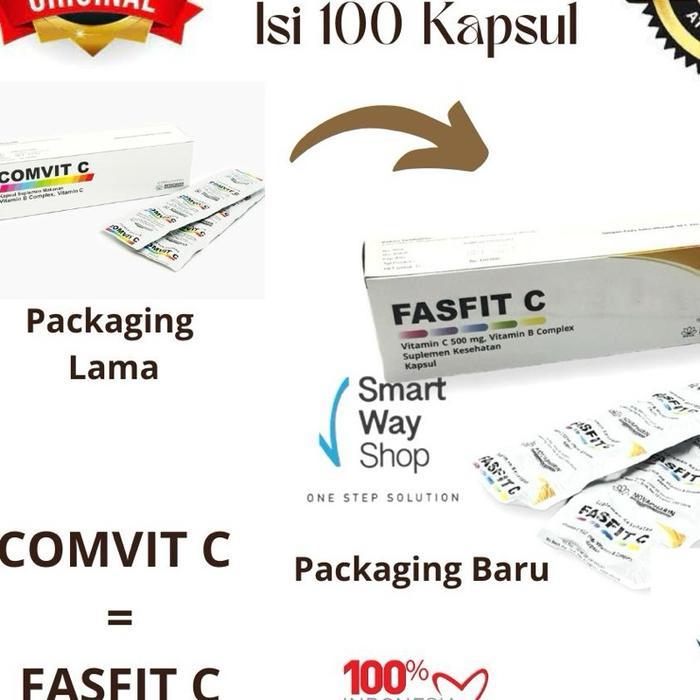 New Vitamin C Comvit Fasfit C 500 Mg + B Complex 1 Box Isi 100 Ready Stock #Gratisongkir