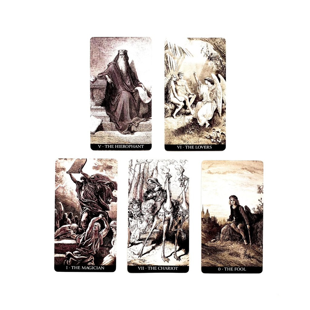 78pcs Gustave Dore Tarot Card Family Party Entertainment Board Games Witch Divination Game Oracle