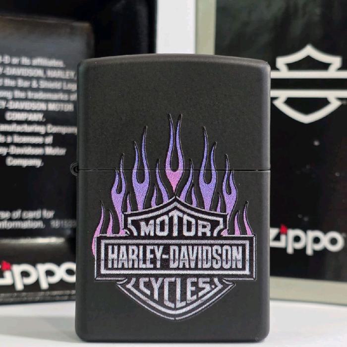 Zippo Harley Davidson Blue Flame Design 46677