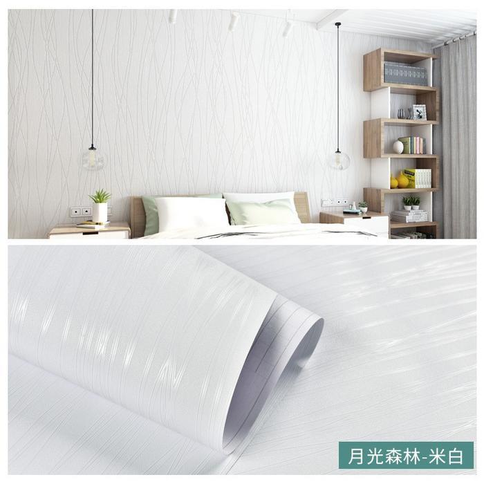NEW Wallpaper Dinding Polos Embos Wave Kertas Pvc