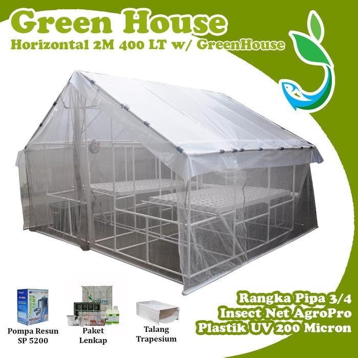 Tanam Hidroponik NFT Paket Hidroponik NFT Horizontal 2 Meter 400 Lubang Lengkap NFT Horizontal 2 Met