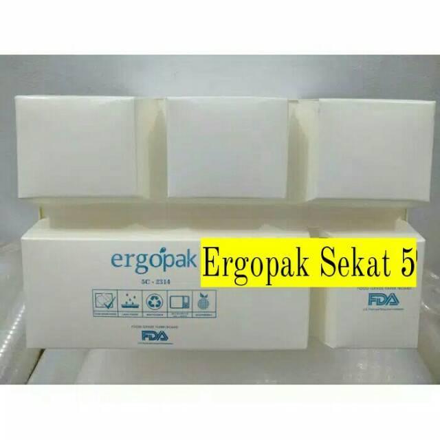 @100 Pcs Paper Lunch Box Sekat 5 Merk Ergopak 1 Pcs Terbaru 