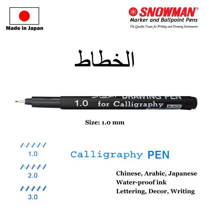 "New" Original Snowman Calligraphy Pen Spidol Kaligrafi HITAM Menulis Bahasa Arab / Mandarin /