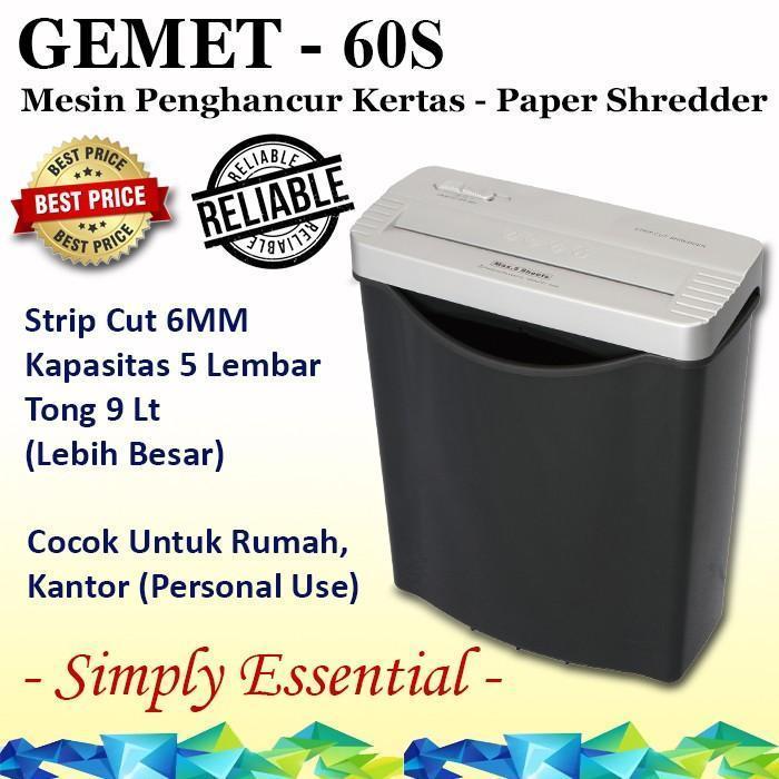 Mesin Penghancur Kertas Paper Shredder GEMET 60A , Gemet 60S Murah