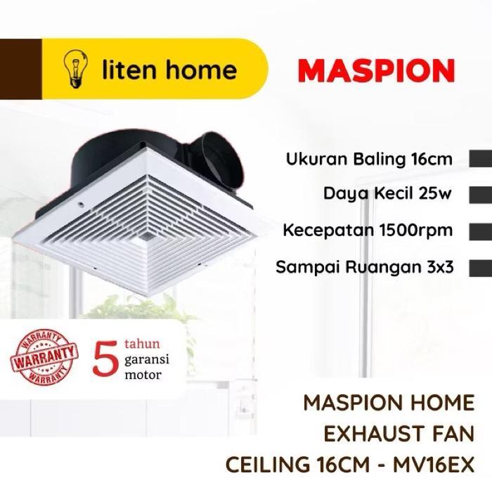 NEW - MASPION MV16EX EXHAUST FAN PLAFON / HEKSOS / KIPAS ANGIN HISAP DAPUR KAMAR MANDI KAMAR TIDUR