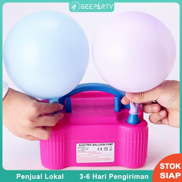Mesin Pompa Balon Listrik Dual Nozzle 600W untuk Dekorasi Pesta Lengkungan Tiang Pegangan Inflasi Ce