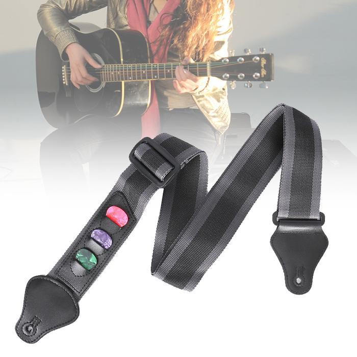 Tali Gitar Akustik Dan Tali Gitar Listrik, Strap Gitar Kulit, Strap Bass Elektrik, Guitar Strap