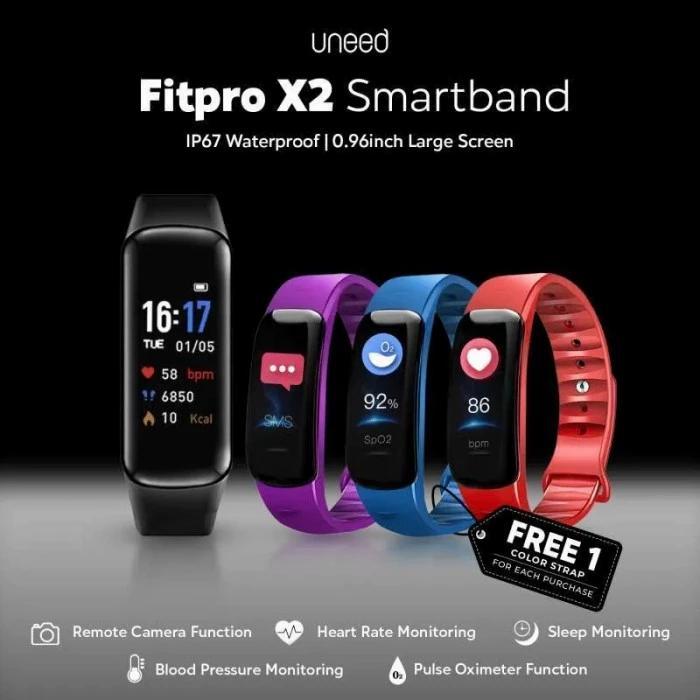 Terlaris Uneed Fitpro X2 Smartband Ip67 Waterproof Blood Oxygen Heart Rate Ori