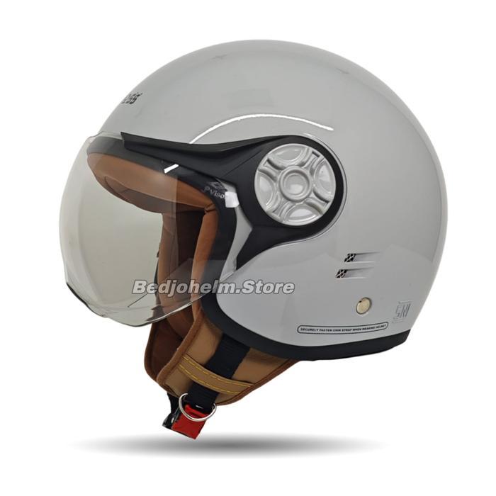 Helm Wanita Hijab Yrh Dewasa Sni Busa Coklat Retro Classic