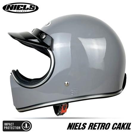 Helm Cakil Retro Fullface Helm Niels Cakil Dewasa Pria Wanita Original Sni Free Pet