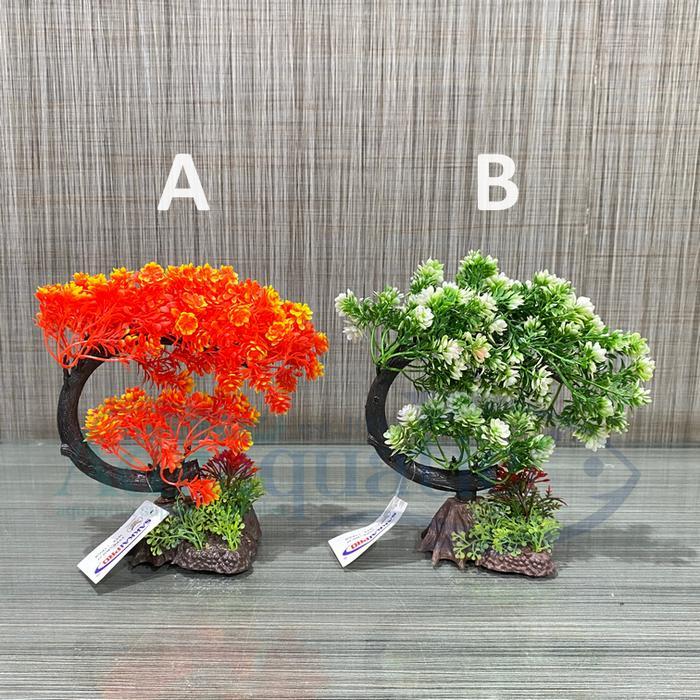 Terlaris Tanaman Bunga Plastik No. 17 Hiasan Dekorasi Aquarium Aquascape Ornamen Pohon Hias