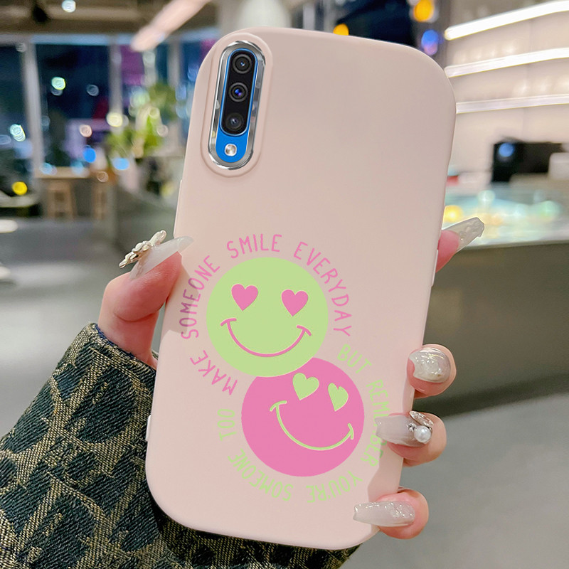 Casing Hp Untuk Samsung Galaxy A50 A50s A30s Case Heart Couple Emoji Kasing silikon Cesing Warna mac