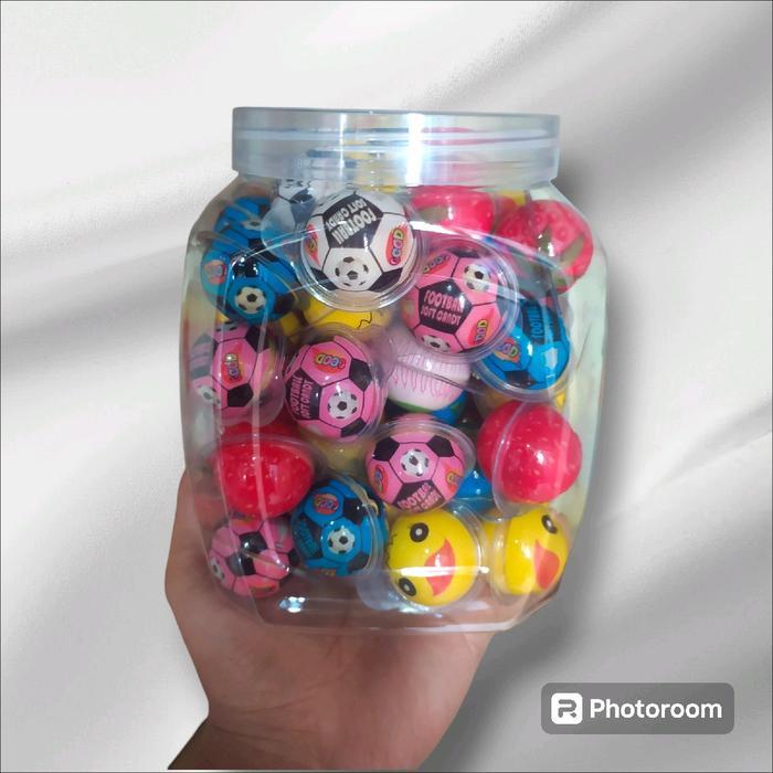 Gummy @50Pcs - Permen Lunak Bulat Motif Mata , Bola , Buah Buahan - Permen Lunak Viral Fruity Toples