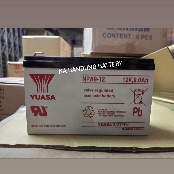 Aki baterai vrla kering MF Yuasa Taiwan 12v 9ah 12 v 9 ah UPS NPA9-12