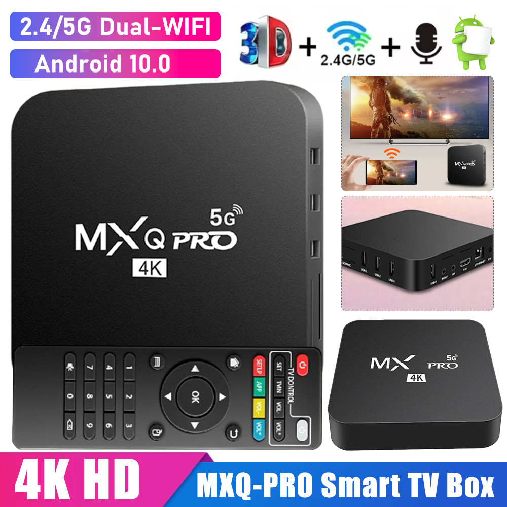MXQ-PRO Smart TV Box Android 10.0 2.4G 5G Dual-WIFI 4K Media Player TV Box Home Theater 4K HD TV Box