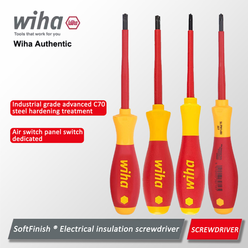 Wiha SoftFinish Electrician insulated screwdriver, Phillips screwdriver, manual maintenance tool