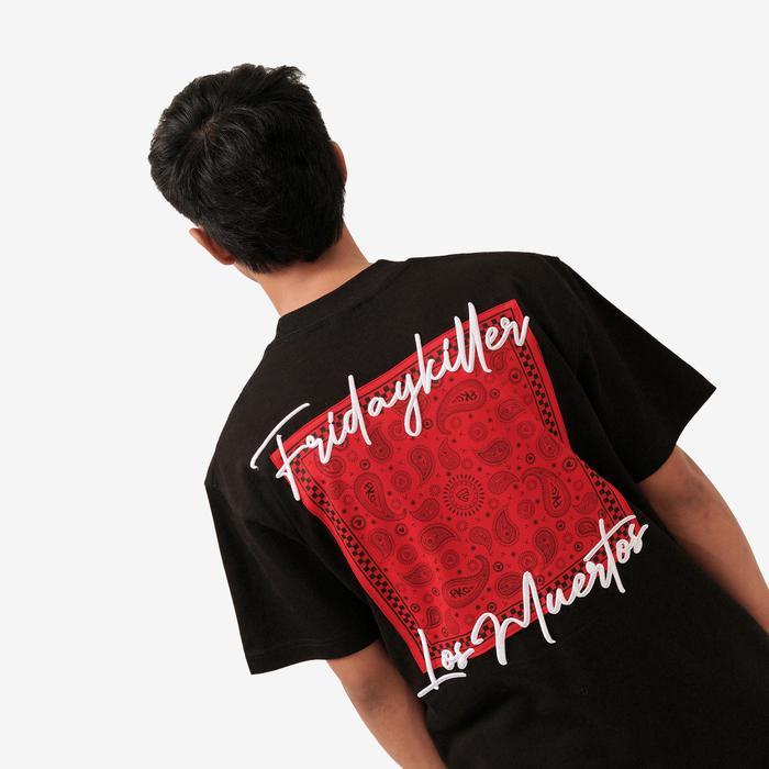 PRIA KATUN 16s Kaos Pria Katun Combed 16s Lengan Pendek Warna Hitam Desain Bordir Ukuran XS KATUN 16
