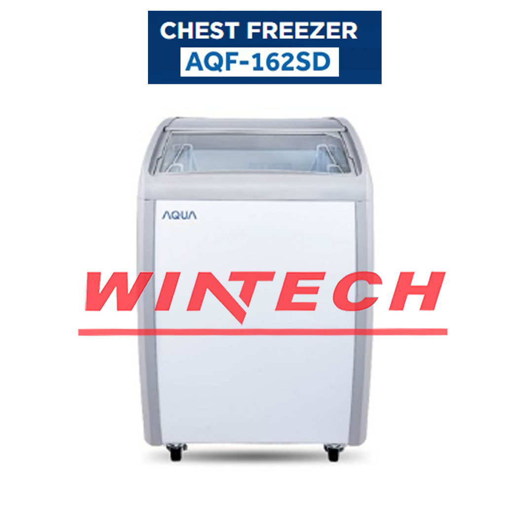 AQUA AQF-162SD CHEST FREEZER - SLIDING CURVE GLASS FREEZER - KACA CEMBUNG AQF-162SD