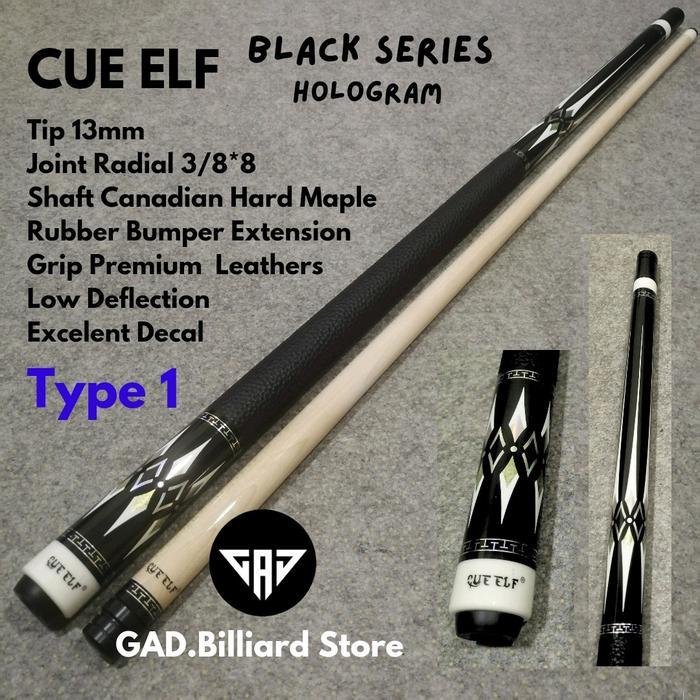 CUE ELF BLACK SERIES STIK PLAY BILLIARD SHAFT LOW DEFLECTION MODIF TECHNO INFUS CARBON