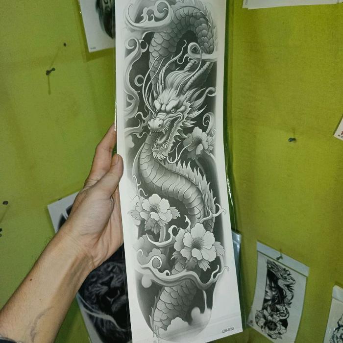 Tato Semipermanent Full Tangan Motif Naga Tahan Lama Fruit Ink Terlaris