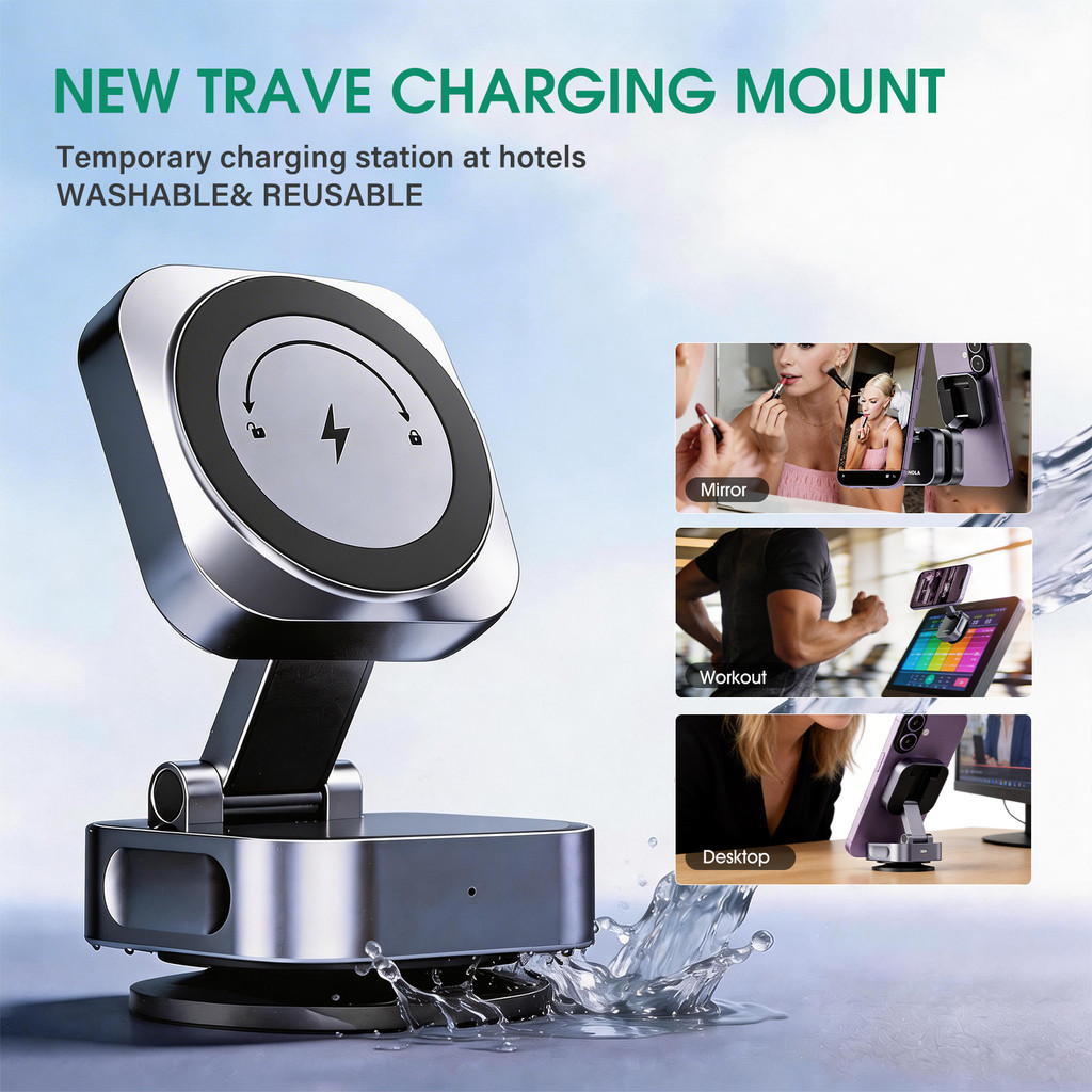 Bonola Vaccum Suction Cup Wireless Charger 25W for Samsung S26 Ultra/iPhone 17 Pro Max Magnetic